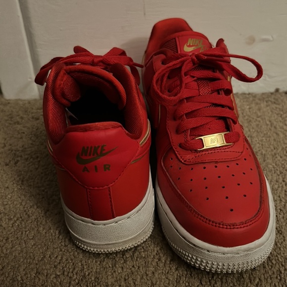 Red and Gold Air Force 1’s - Picture 3 of 6